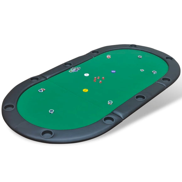NNEVL 10-Player Foldable Poker Tabletop Green