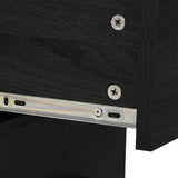 NNEVL 7 Piece Bathroom Furniture Set Black Engineered Wood