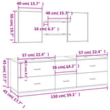 NNEVL 5 Piece Bathroom Furniture Set Oak Engineered Wood