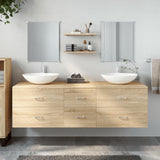 NNEVL 5 Piece Bathroom Furniture Set Oak Engineered Wood