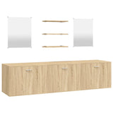 NNEVL 6 Piece Bathroom Furniture Set Oak Engineered Wood