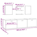 NNEVL 6 Piece Bathroom Furniture Set Oak Engineered Wood