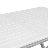 NNEVL Garden Table White 120x70x75 cm Solid Acacia Wood