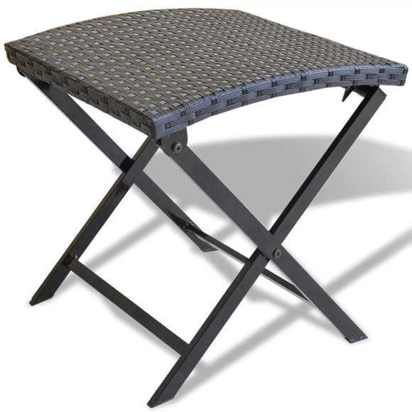 NNEVL Folding Stool Poly Rattan Black