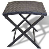 NNEVL Folding Stool Poly Rattan Black