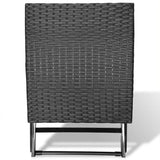 NNEVL Folding Stool Poly Rattan Black