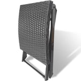 NNEVL Folding Stool Poly Rattan Black
