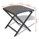 NNEVL Folding Stool Poly Rattan Black