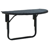 NNEVL Balcony Table 60x60x32 cm Black Poly Rattan