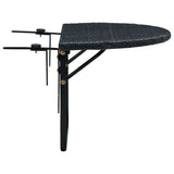 NNEVL Balcony Table 60x60x32 cm Black Poly Rattan