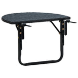 NNEVL Balcony Table 60x60x32 cm Black Poly Rattan