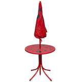 NNEVL 3 Piece Kids' Garden Bistro Set with Parasol Red