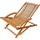 NNEVL Deck Chair with Footrest Solid Acacia Wood
