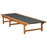NNEVL Sun Lounger with Table Solid Acacia Wood and Textilene