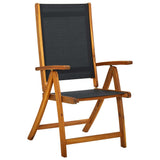 NNEVL Folding Garden Chairs 2 pcs Solid Acacia Wood and Textilene