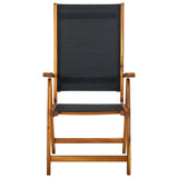 NNEVL Folding Garden Chairs 2 pcs Solid Acacia Wood and Textilene