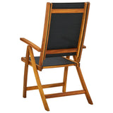 NNEVL Folding Garden Chairs 2 pcs Solid Acacia Wood and Textilene