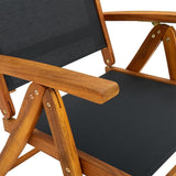 NNEVL 7 Piece Outdoor Dining Set Solid Acacia Wood