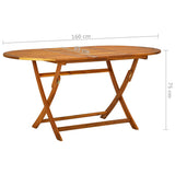 NNEVL 7 Piece Outdoor Dining Set Solid Acacia Wood