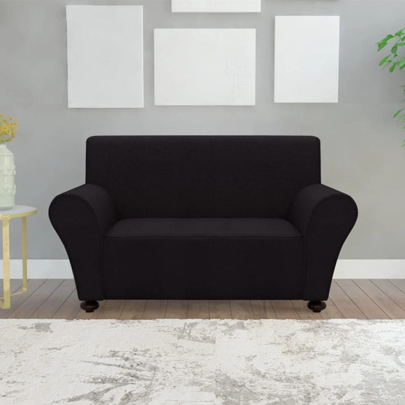 NNEVL Stretch Couch Slipcover Black Polyester Jersey