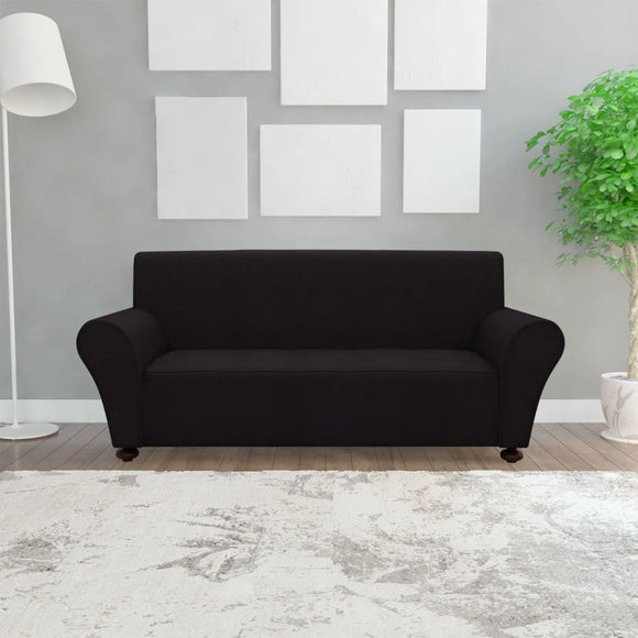 NNEVL Stretch Couch Slipcover Black Polyester Jersey