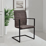 NNEVL Cantilever Dining Chairs 4 pcs Brown Faux Leather