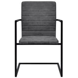NNEVL Cantilever Dining Chairs 4 pcs Grey Faux Leather