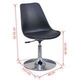 NNEVL Swivel Dining Chairs 6 pcs Black Faux Leather