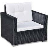 NNEVL 6 Piece Garden Lounge Set with Cushions Poly Rattan Black