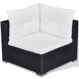 NNEVL 6 Piece Garden Lounge Set with Cushions Poly Rattan Black