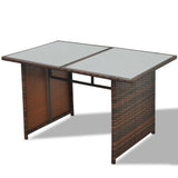 NNEVL 10 Piece Garden Lounge Set with Cushions Poly Rattan Brown