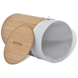 NNEVL Bamboo Laundry Bin Round Natural