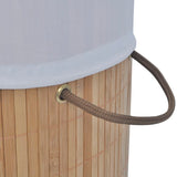 NNEVL Bamboo Laundry Bin Round Natural