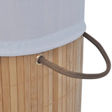 NNEVL Bamboo Laundry Bin Round Natural