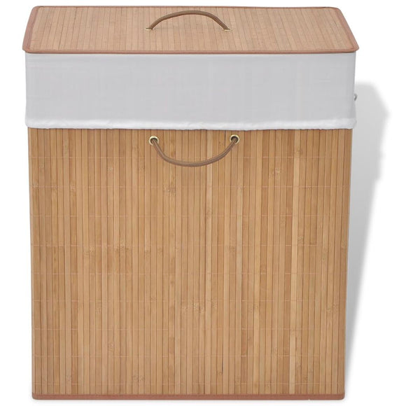 NNEVL Bamboo Laundry Bin Rectangular Natural