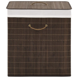 NNEVL Bamboo Laundry Bin Rectangular Dark Brown