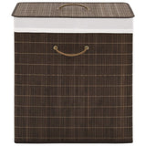 NNEVL Bamboo Laundry Bin Rectangular Dark Brown