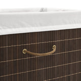 NNEVL Bamboo Laundry Bin Rectangular Dark Brown