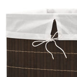 NNEVL Bamboo Laundry Bin Rectangular Dark Brown