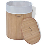 NNEVL Bamboo Laundry Bin Oval Natural