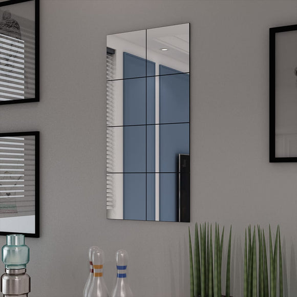 NNEVL Frameless Mirror Tiles Glass 8 pcs 20.5 cm