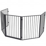 NNEVL Pet Fireplace Fence Steel Black