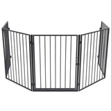 NNEVL Pet Fireplace Fence Steel Black