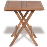 NNEVL 3 Piece Folding Bistro Set Solid Teak Wood