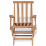 NNEVL 5 Piece Folding Outdoor Dining Set Solid Teak Wood