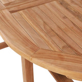 NNEVL Garden Table (110-160)x80x75 cm Solid Teak Wood