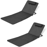 NNEVL Folding Beach Chairs 2 pcs Powder-coated Steel Black