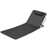 NNEVL Folding Beach Chairs 2 pcs Powder-coated Steel Black