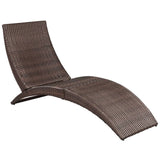 NNEVL Folding Sun Lounger with Cushion Poly Rattan Brown