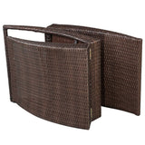 NNEVL Folding Sun Lounger with Cushion Poly Rattan Brown